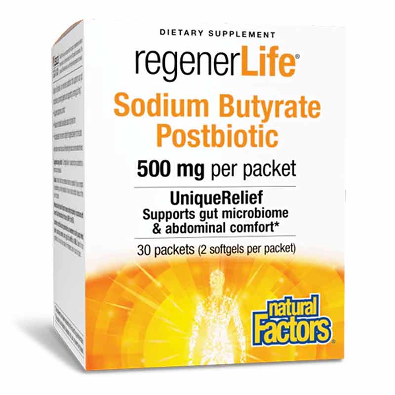 RegenerLife Sodium Butyrate Postbiotic, by Natural Factors