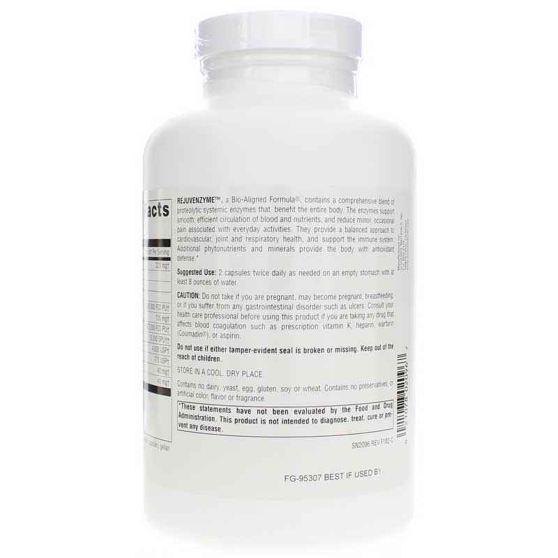 RejuvenZyme, 500 Capsules, by Source Naturals, image #3