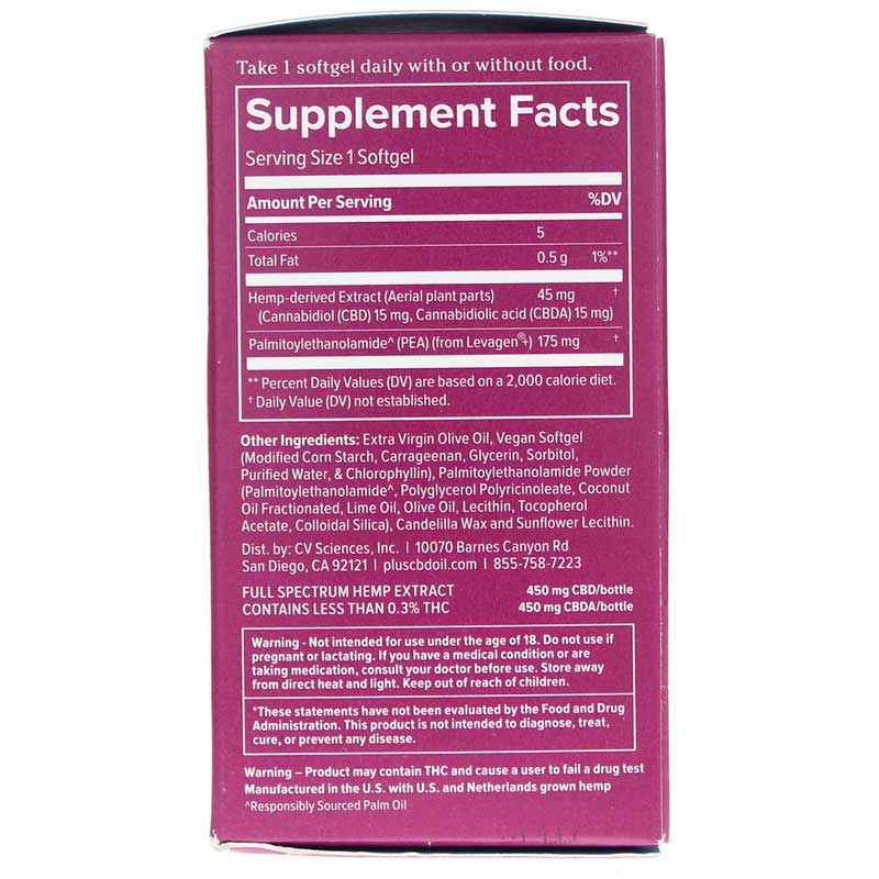 Relief CBD 30 Mg, 30 Softgels, by PlusCBD Oil, image #2