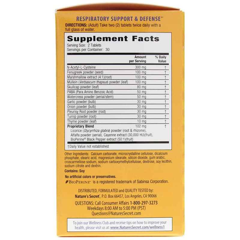 Respiratory Support & Defense, by Natures Secret, image #2