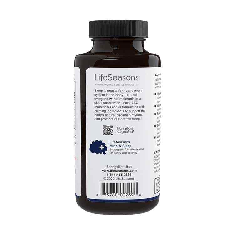 Rest-ZZZ Melatonin-Free, 60 Veg Capsules, by LifeSeasons, image #3