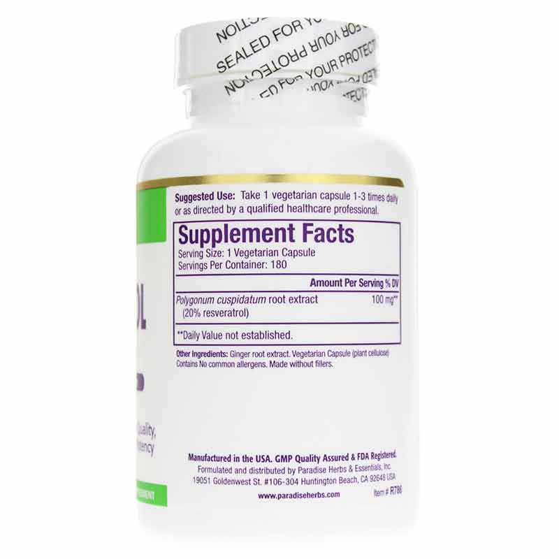 Resveratrol, 180 Veg Capsules, by Paradise Herbs, image #2