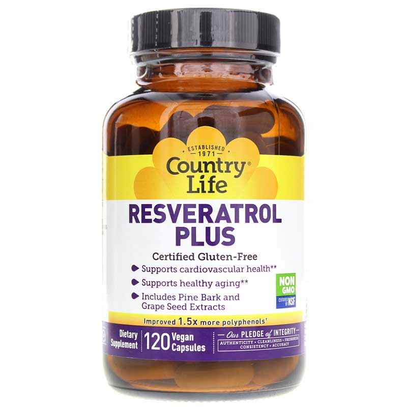 Resveratrol Plus, 120 Vegan Capsules, by Country Life