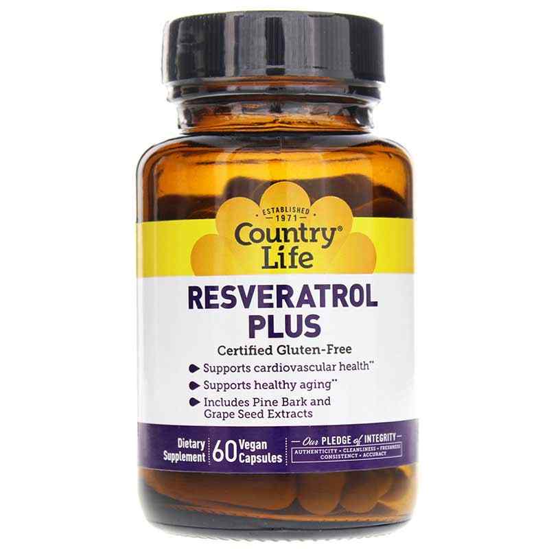 Resveratrol Plus, 60 Vegan Capsules, by Country Life
