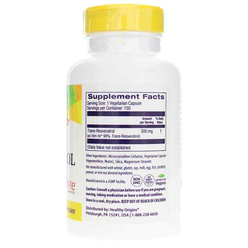 Resveratrol with Red Wine Extract 300 Mg, 150 Veg Capsules, by Healthy Origins, image #2
