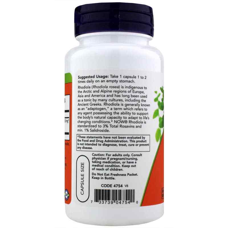Rhodiola 500 Mg, by NOW Foods, image #3