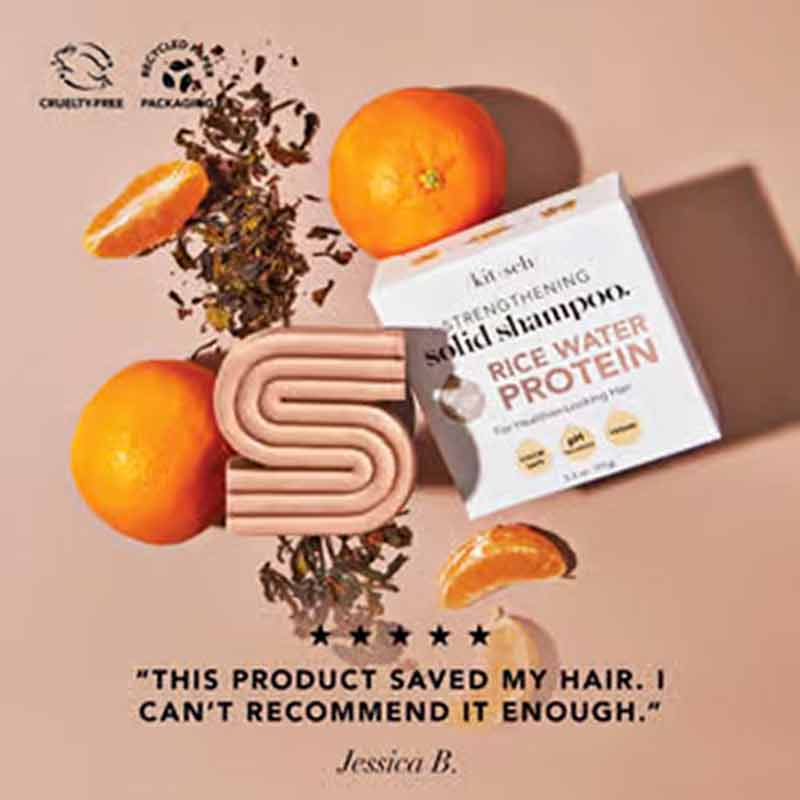 Rice Water Protein Strengthening Shampoo Bar, by Kitsch, image #4