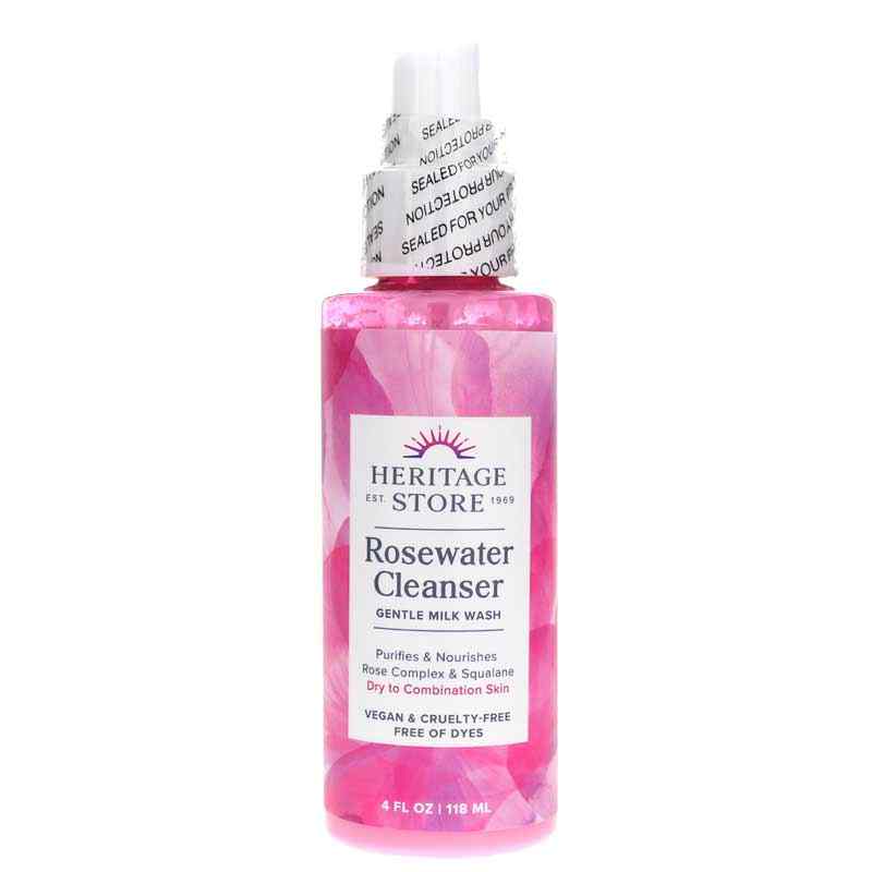 Rosewater Cleanser Gentle Milk Wash, by Heritage Store