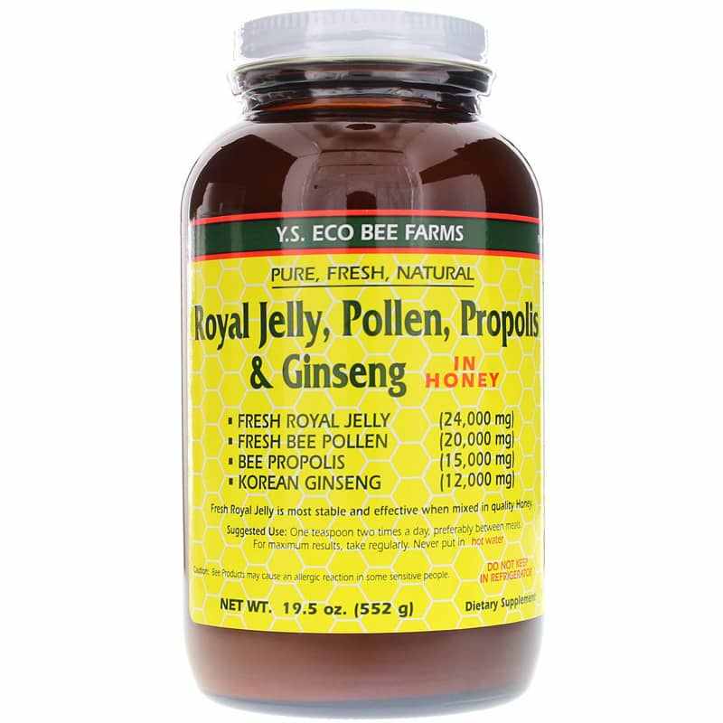 Royal Jelly, Pollen, Propolis & Ginseng in Honey, by YS Organic Bee Farms
