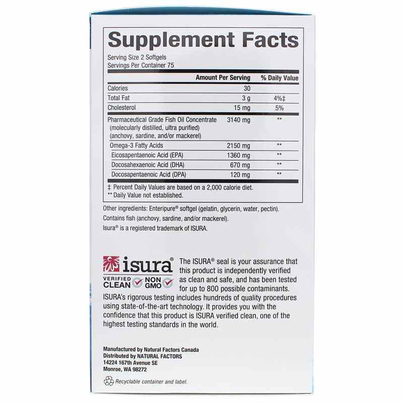 RxOmema-3 Ultra Strength, 150 Softgels, by Natural Factors, image #2