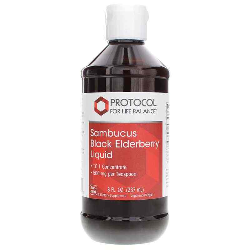 Sambucus Black Elderberry Liquid, by Protocol For Life Balance