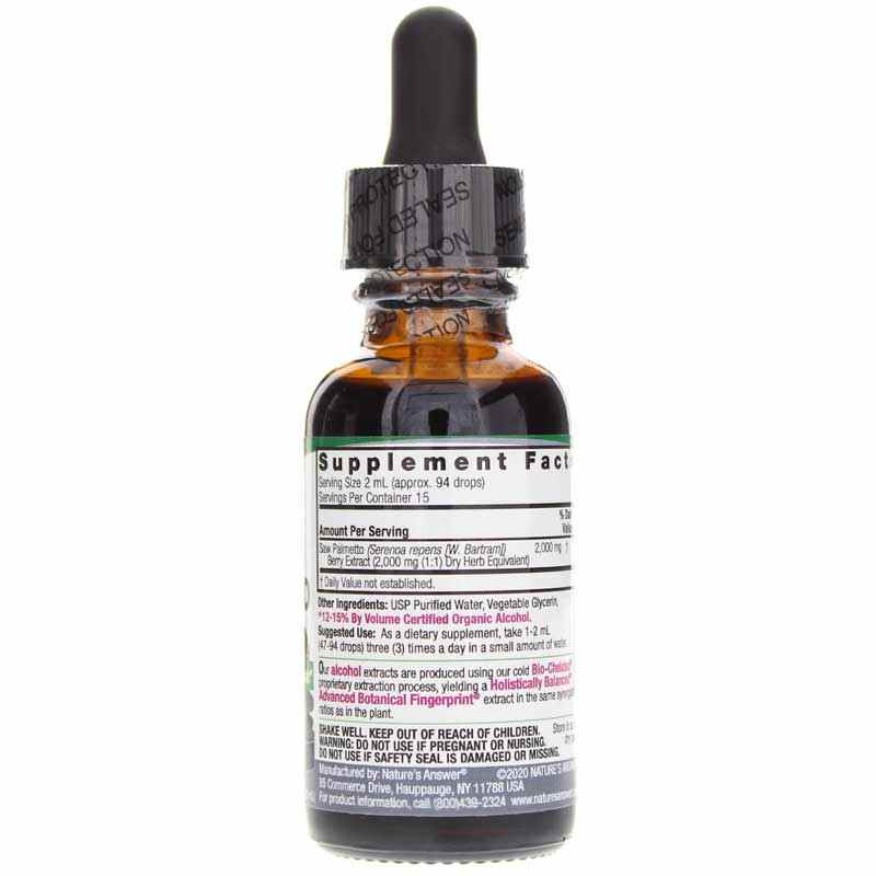 Saw Palmetto Extract, 1 Oz, by Natures Answer, image #2