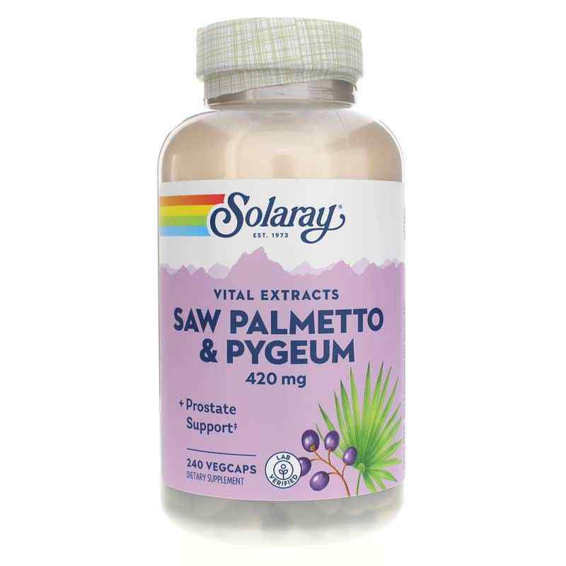 Saw Palmetto & Pygeum, 240 Veg Capsules, by Solaray