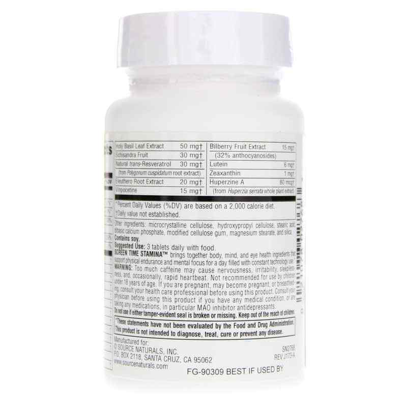 Screen Time Stamina, 30 Tablets, by Source Naturals, image #3