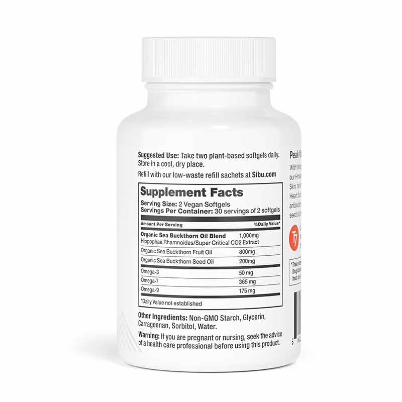 Sea Buckthorn Oil Softgels, 60 Softgels, by Sibu Beauty, image #2