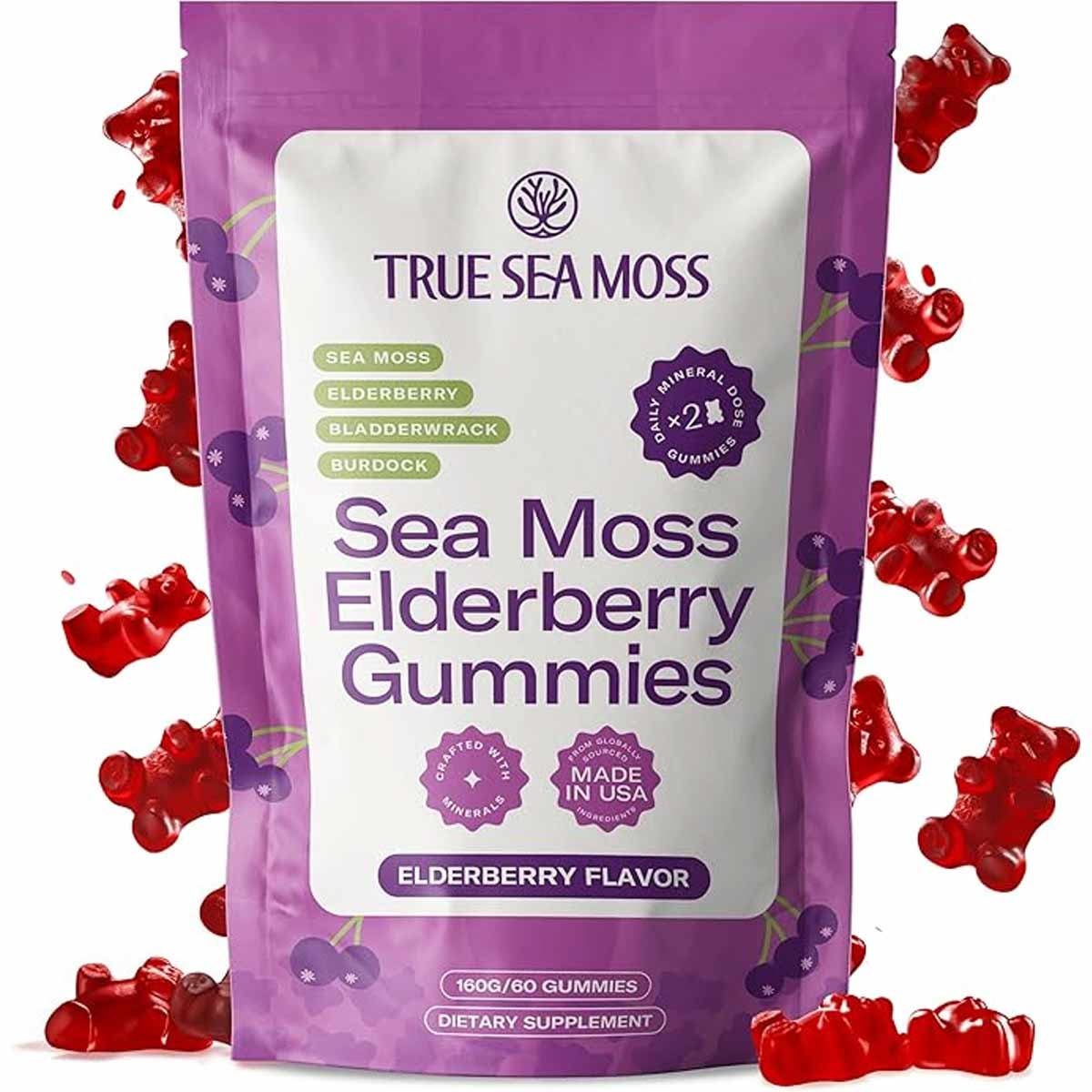 Sea Moss Elderberry Gummies, by True Sea Moss