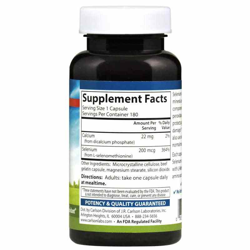 Selenium 200 Mcg (Yeast-Free), 180 Capsules, by Carlson Labs, image #2