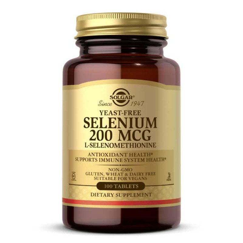 Selenium 200 Mcg Yeast-Free, 100 Tablets, by Solgar