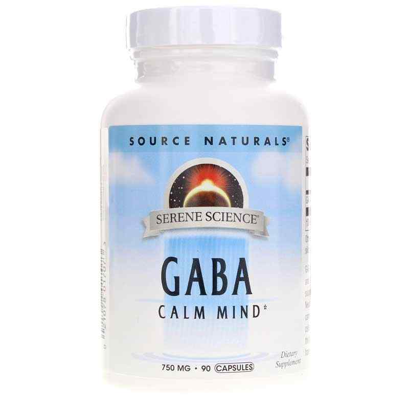 Serene Science GABA Calm Mind 750 Mg Capsules, 90 Capsules, by Source Naturals