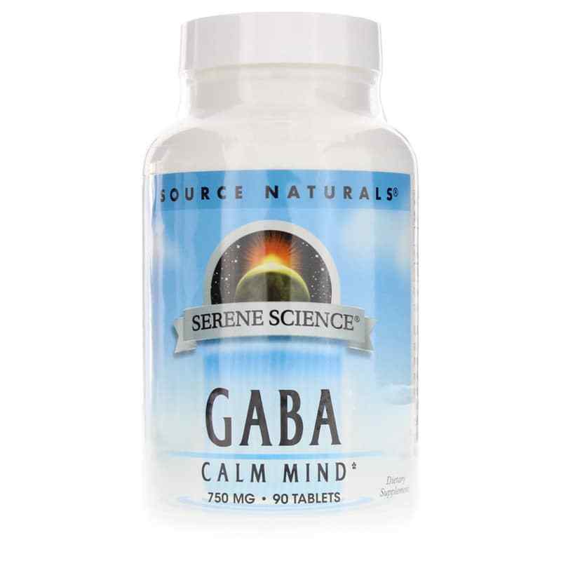 Serene Science GABA Calm Mind 750 Mg Tablets, 90 Tablets, by Source Naturals