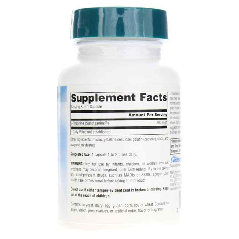 Serene Science L-Theanine 200 Mg, 60 Capsules, by Source Naturals, image #2