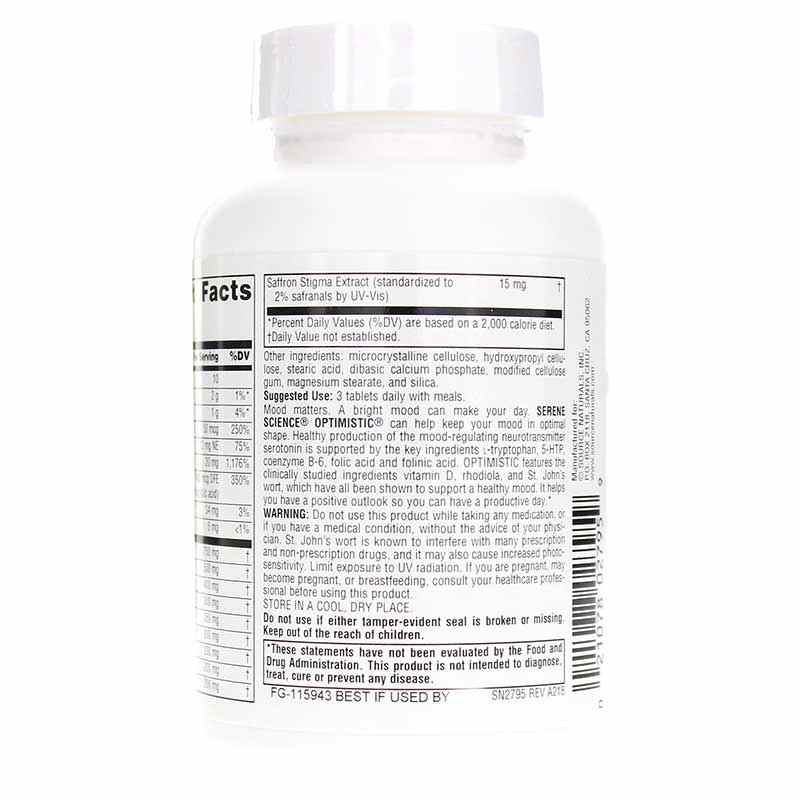 Serene Science Optimistic Saffron Complex, 60 Tablets, by Source Naturals, image #3