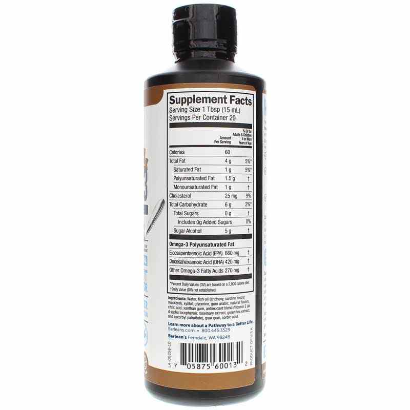 Seriously Delicious Omega-3 from Fish Oil, Pina Colada, 16 Oz, by Barleans Organic Oils, image #2