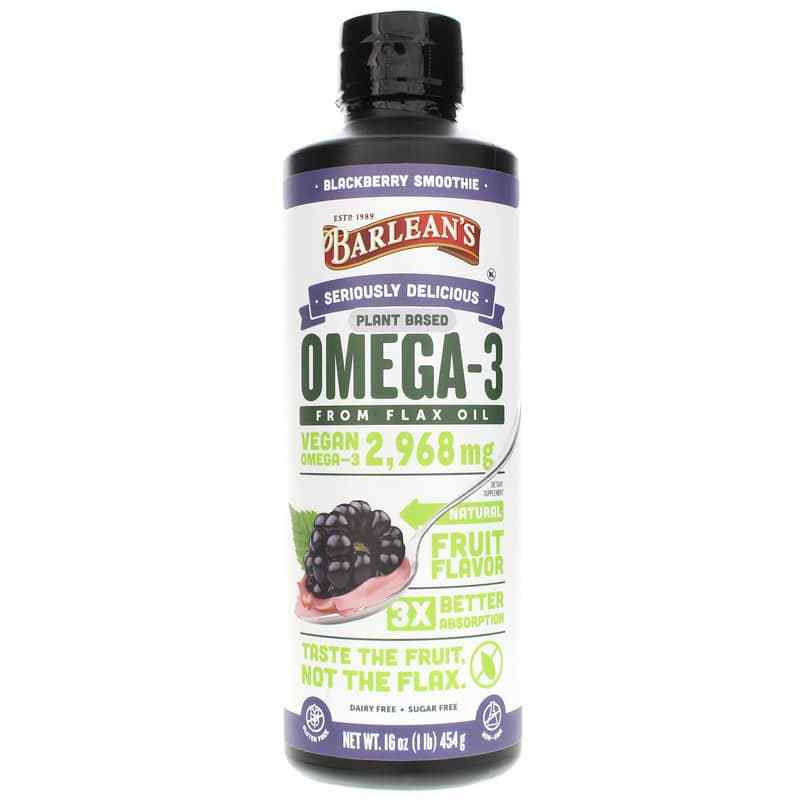 Omega-3 from Flax Oil, Blackberry, 16 Oz, by Barleans Organic Oils