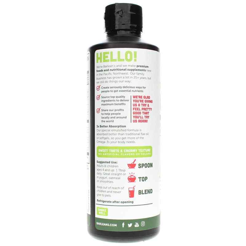 Omega-3 from Flax Oil, Strawberry Banana, 16 Oz, by Barleans Organic Oils, image #3