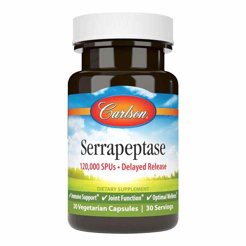 Serrapeptase 120,000, 30 Veg Capsules, by Carlson Labs