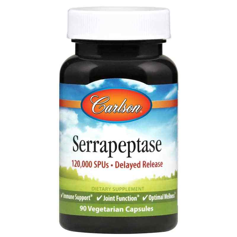 Serrapeptase 120,000, 90 Veg Capsules, by Carlson Labs