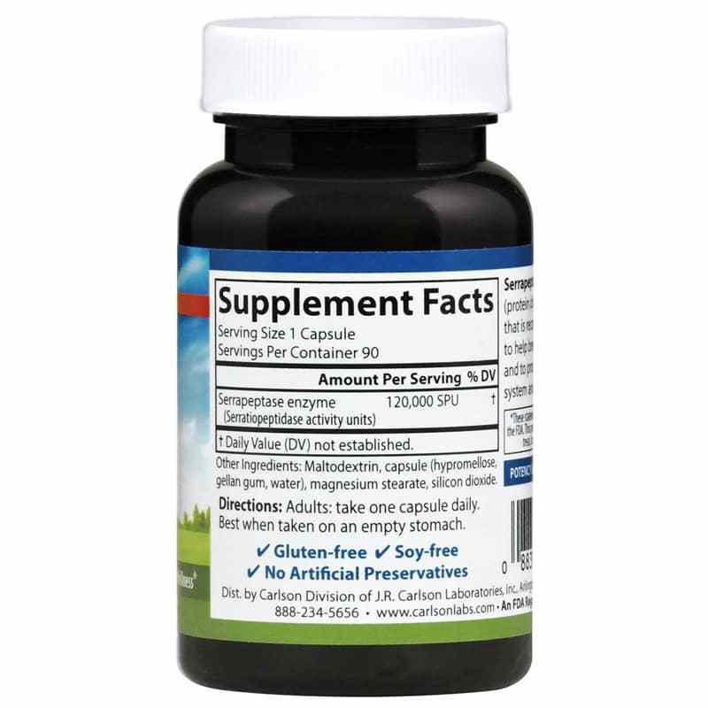 Serrapeptase 120,000, 90 Veg Capsules, by Carlson Labs, image #2