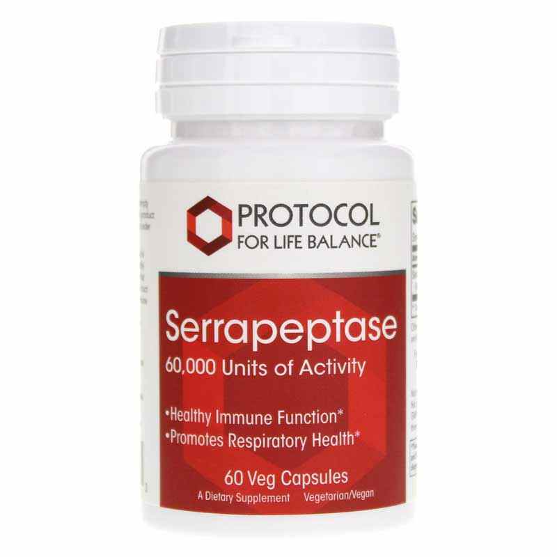 Serrapeptase 60,000 Units, by Protocol For Life Balance