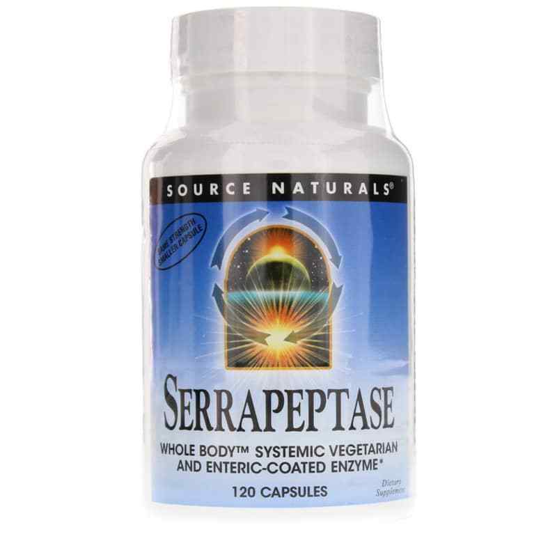 Serrapeptase Whole Body Systemic Enzyme, 120 Capsules, by Source Naturals