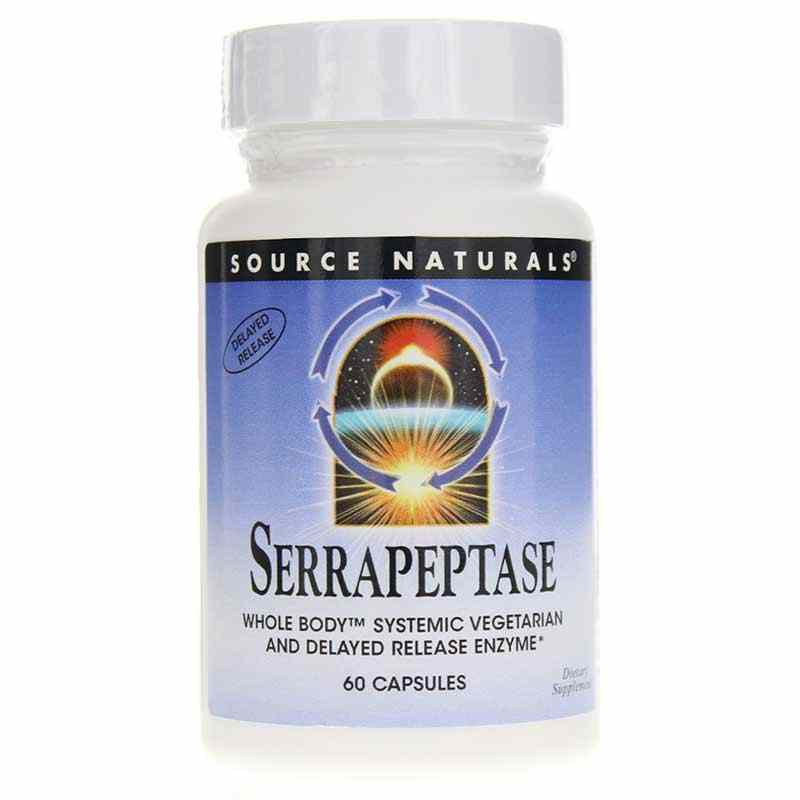 Serrapeptase Whole Body Systemic Enzyme, 60 Capsules, by Source Naturals