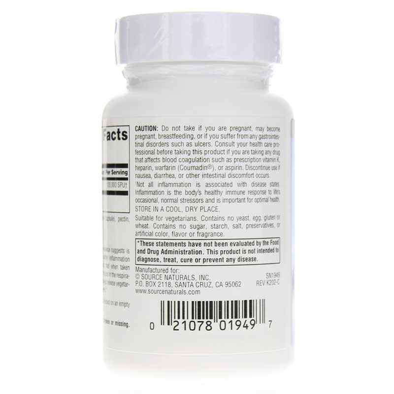 Serrapeptase Whole Body Systemic Enzyme, 60 Capsules, by Source Naturals, image #3