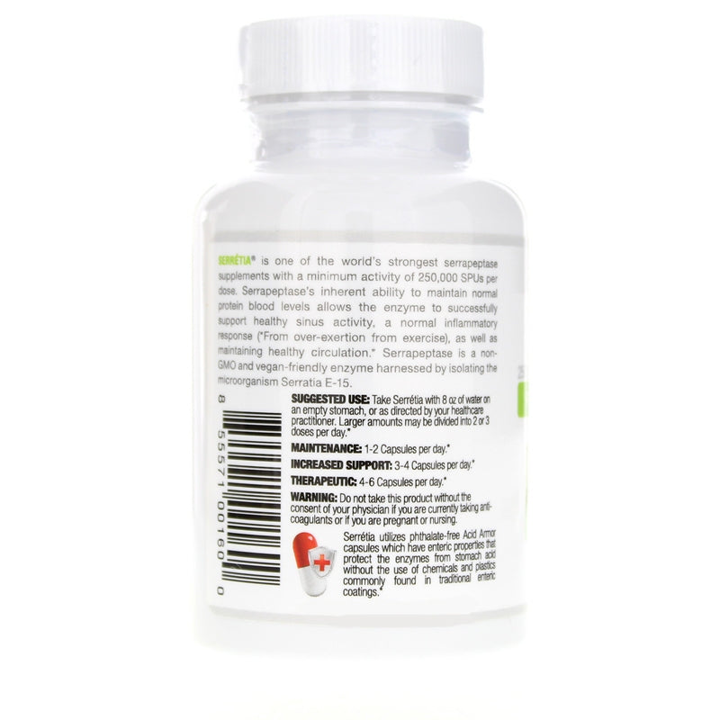 Serretia Pure Serrapeptase, 60 Capsules, by Arthur Andrew Medical, image #3