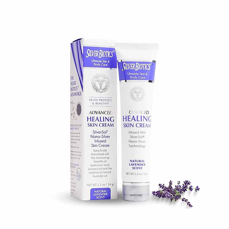 Silver Biotics Advanced Healing Skin Cream, Lavender, 1.2 Oz, by American Bio-Tech Labs