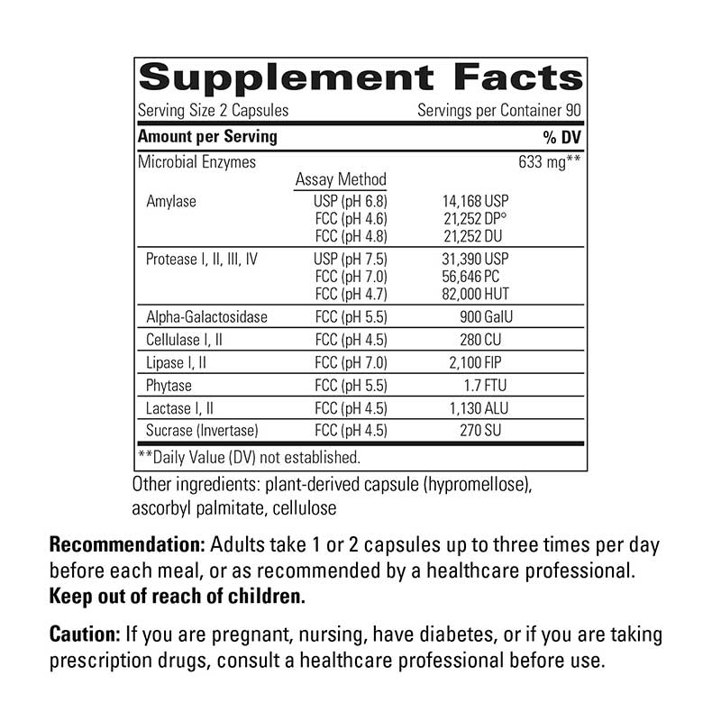 Similase BV Bean & Vegetable Digestive Enzymes, by Integrative Therapeutics, image #4