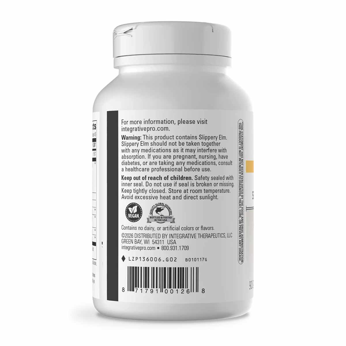 White plastic bottle of Similase Sensitive Stomach Digestive Enzymes with white cap and product information label.