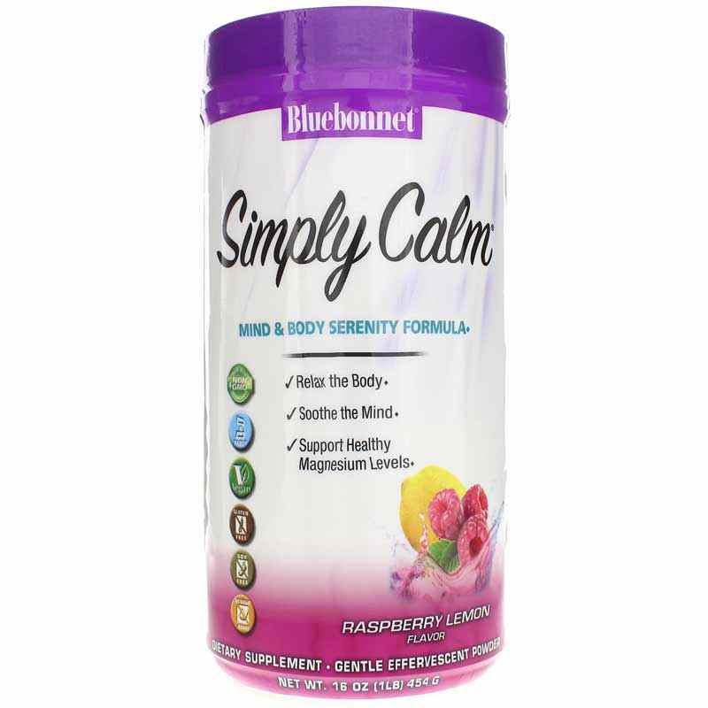 Simply Calm Magnesium Powder, Raspberry Lemonade, by Bluebonnet