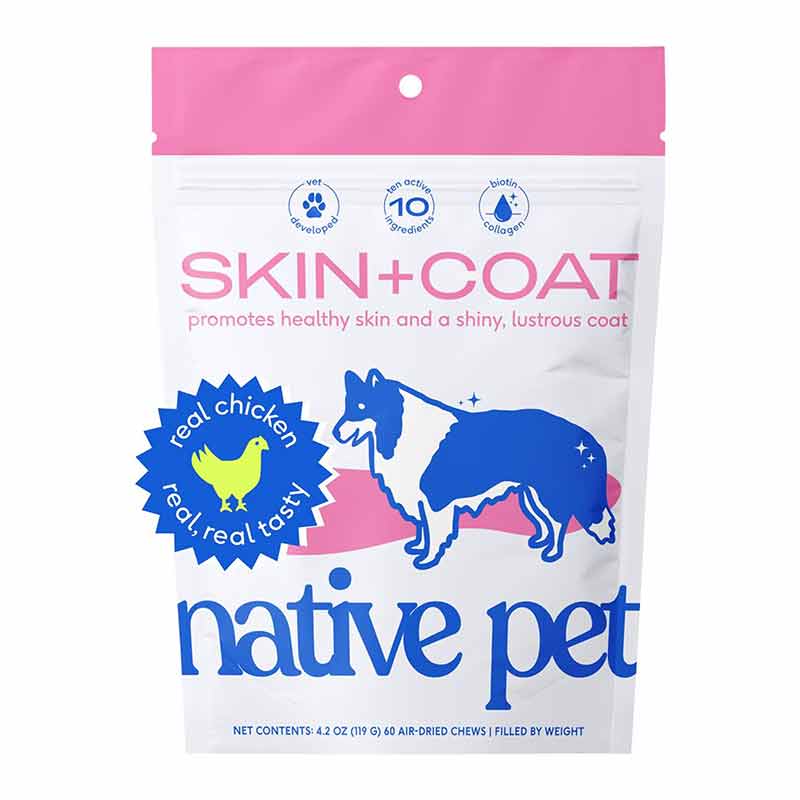 Skin + Coat Chews, Skin & Coat Supplement For Dogs, by Native Pet