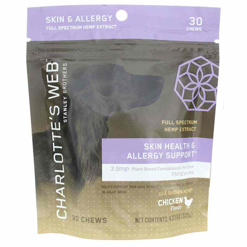 Skin Health & Allergy Support for Dogs, 30 Chews, by Charlottes Web