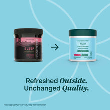 Two containers of Charlotte's Web Sleep CBD Gummies with 3 mg melatonin in raspberry flavor, showing old and new packaging de