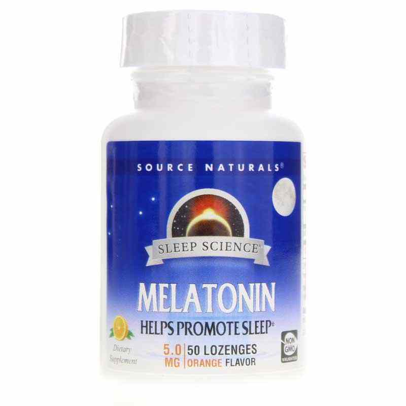 Sleep Science Melatonin 5 Mg Lozenges, Orange, 50 Lozenges, by Source Naturals