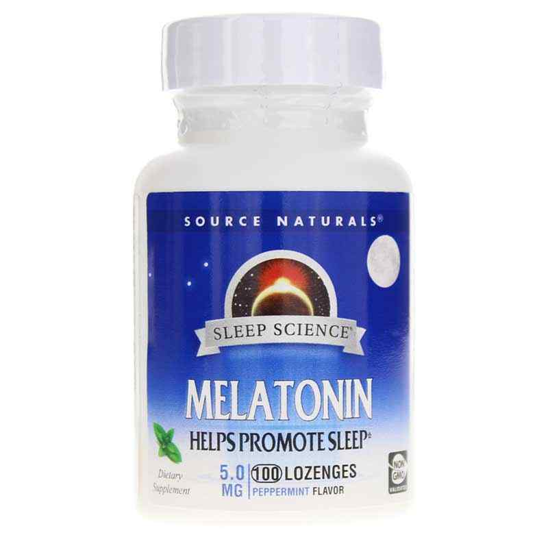 Sleep Science Melatonin 5 Mg Lozenges, Peppermint, 100 Lozenges, by Source Naturals