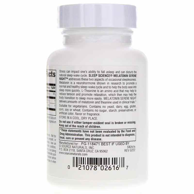 Sleep Science Melatonin Serene Night, 60 Tablets, by Source Naturals, image #3