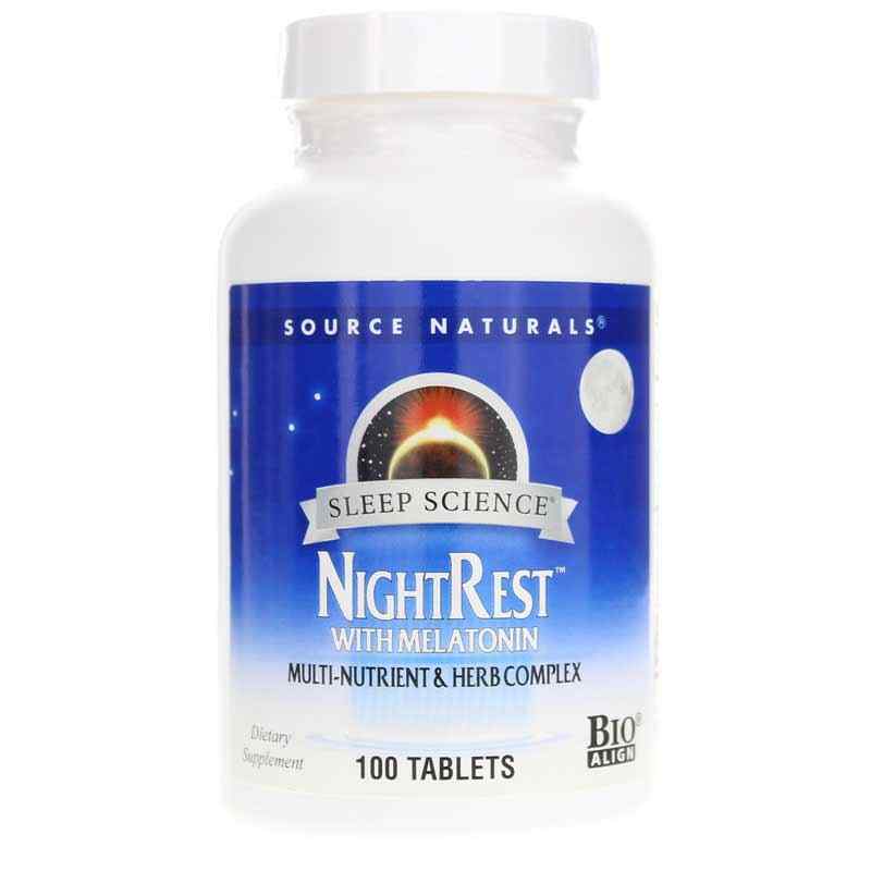 Sleep Science NightRest with Melatonin, 100 Tablets, by Source Naturals