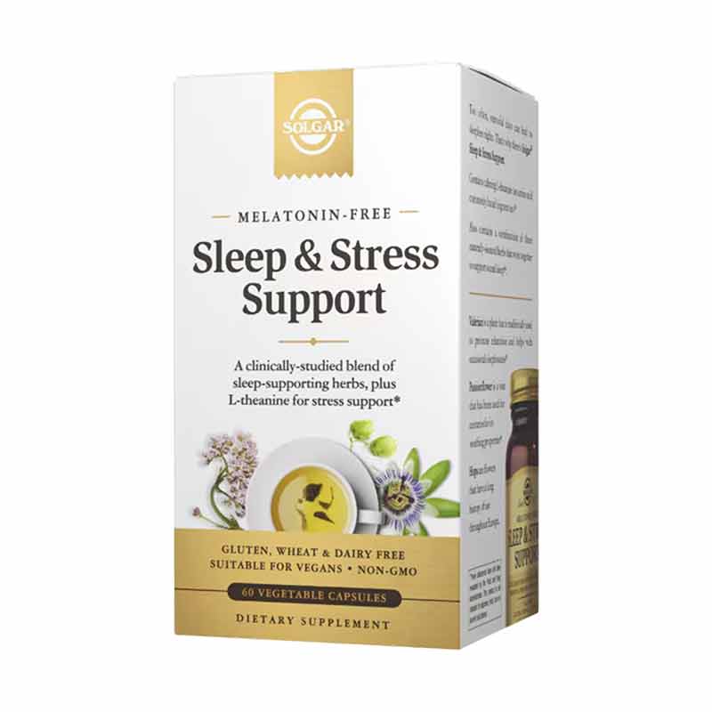 Sleep & Stress Support Melatonin-Free, 60 Veg Capsules, by Solgar