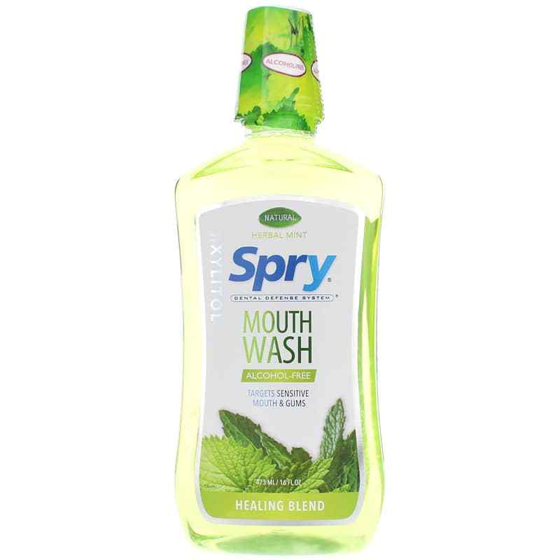 Spry Mouth Wash Alcohol-Free, Herbal Mint, by Xlear